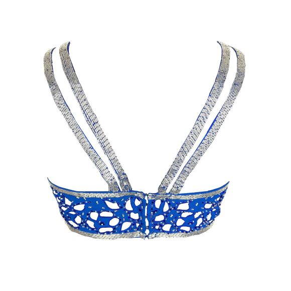 1990's Beaded Crop Top & Pants Set - Picture 6 of 10